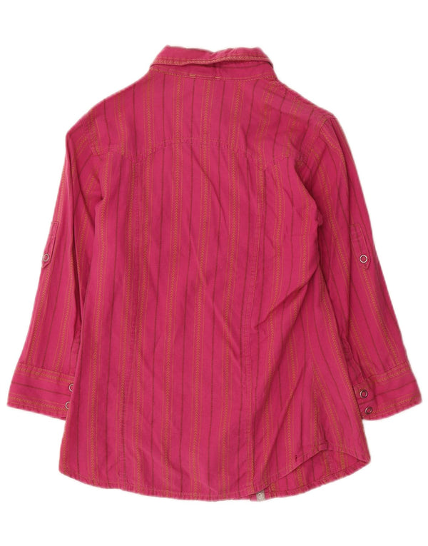 The North Face Camisa de manga 3/4 para mujer UK 6 XS Algodón a rayas rosa