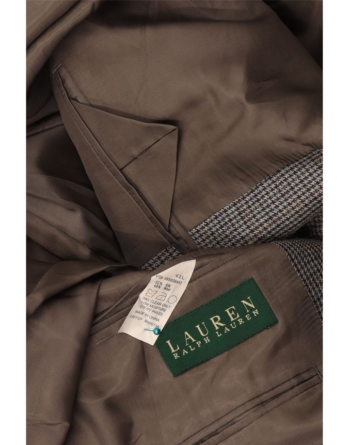 Ralph Lauren Chaqueta tipo blazer de 2 botones para hombre Reino Unido 42 Seda de pata de gallo gris grande