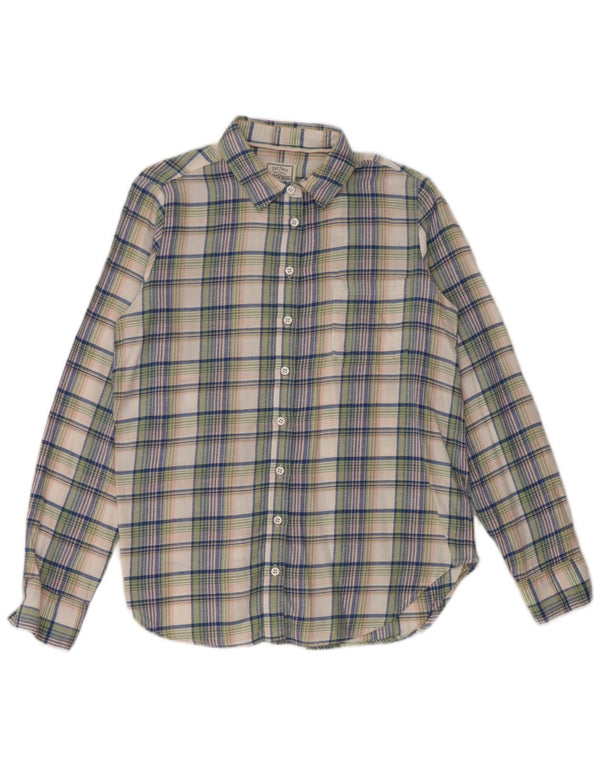 Camisa de franela de corte clásico para mujer de Fat Face UK 40 Small Green Check Cotton