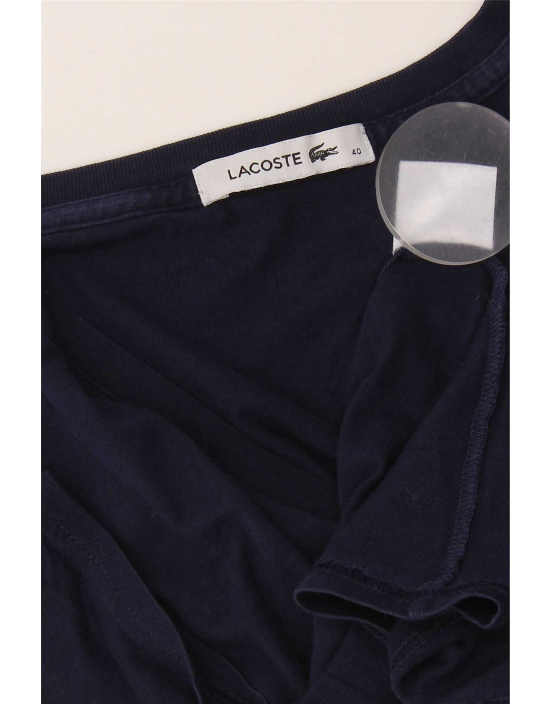 Camiseta Lacoste Mujer Top Talla 40 Mediana Azul Marino Algodón
