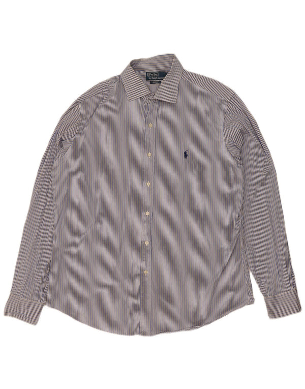 Polo Ralph Lauren Camisa Regent para hombre Talla 17 XL Algodón a rayas azules