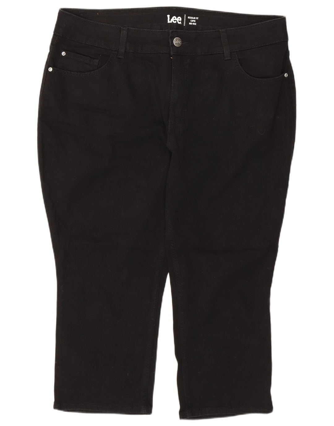 Lee Pantalones capri de talle medio para mujer, ajuste regular, US 20 3XL W40 L22, color negro