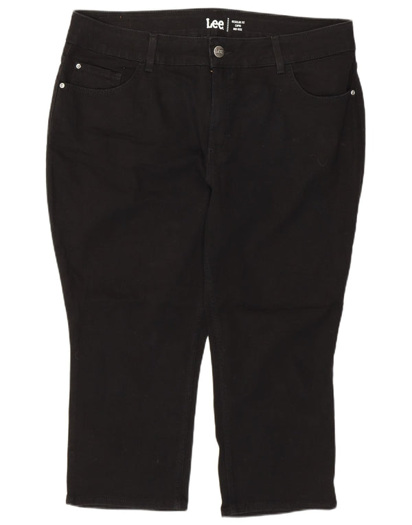 Lee Pantalones capri de talle medio para mujer, ajuste regular, US 20 3XL W40 L22, color negro