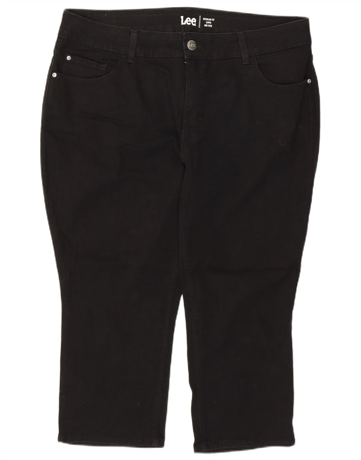 Lee Pantalones capri de talle medio para mujer, ajuste regular, US 20 3XL W40 L22, color negro