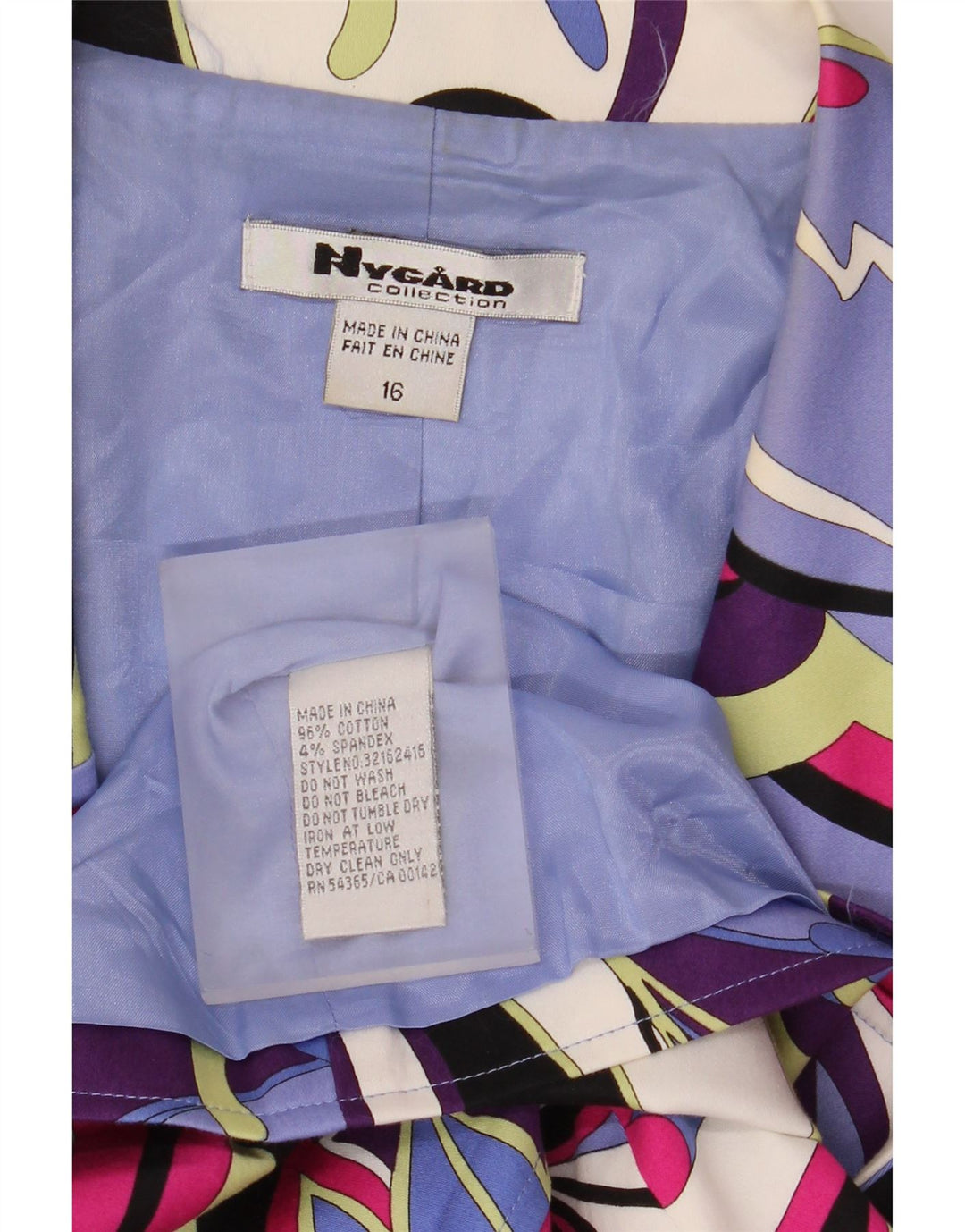 Nygard Chaqueta Blazer de 3 Botones para Mujer US 16 2XL Algodón Floral Azul