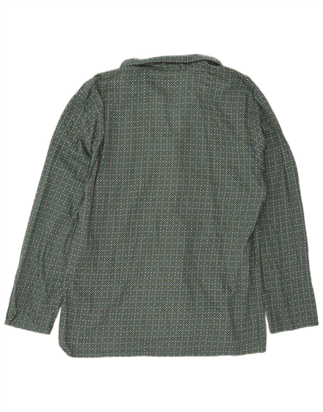 Marks & Spencer - Camisa para hombre de algodón geométrico verde grande