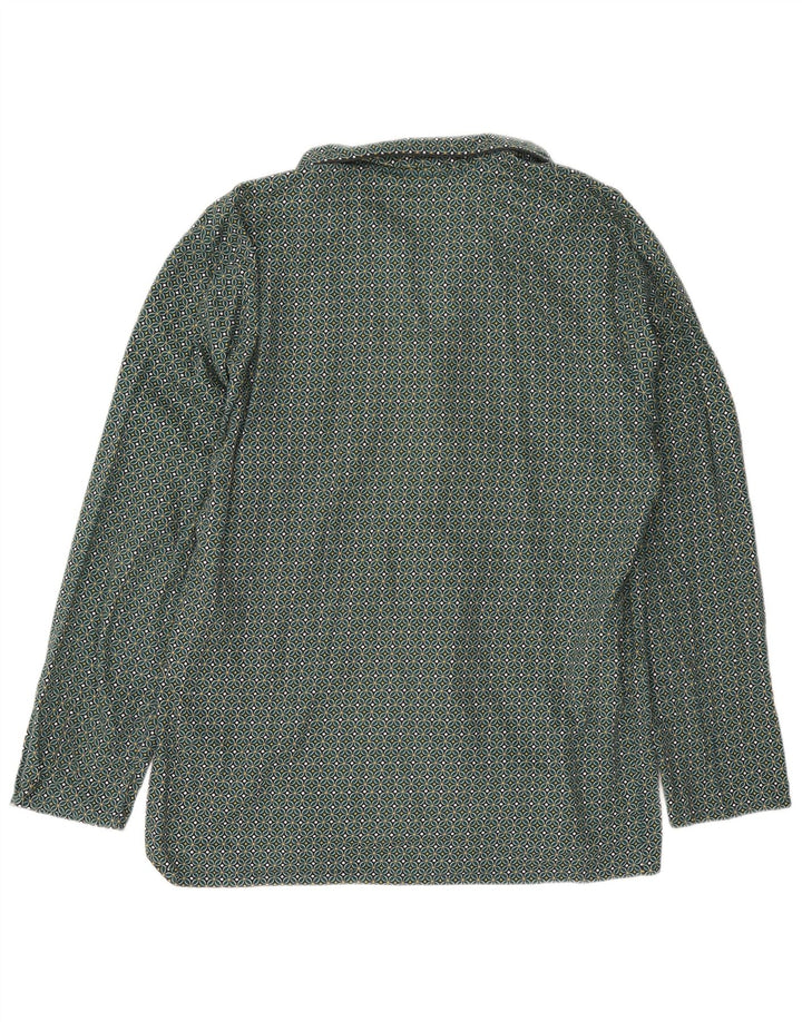 Marks & Spencer - Camisa para hombre de algodón geométrico verde grande