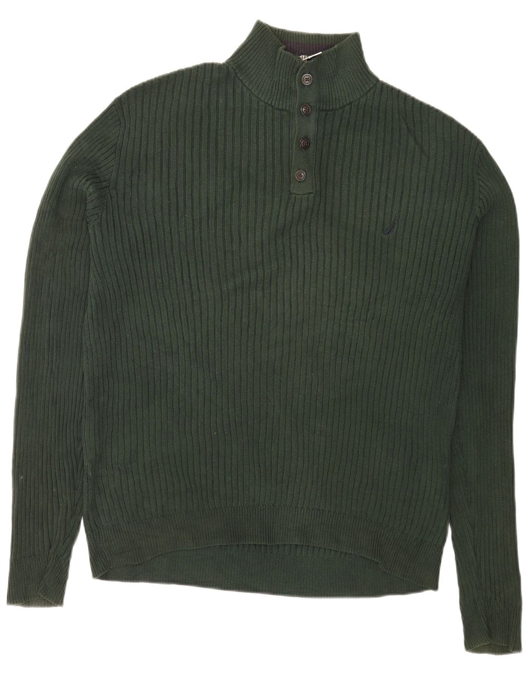 Nautica Jersey con cuello y botones para hombre, talla grande, algodón verde