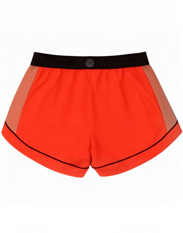 Under Armour Pantalones cortos deportivos gráficos para mujer UK 8 Small Naranja Colorblock