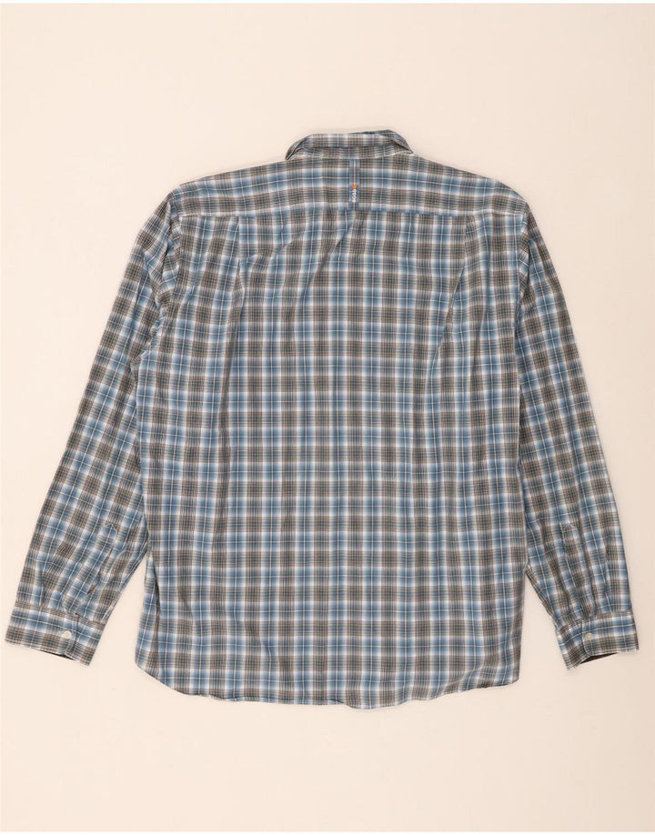 Camisa Hugo Boss Hombre 2XL Algodón A Cuadros Azul