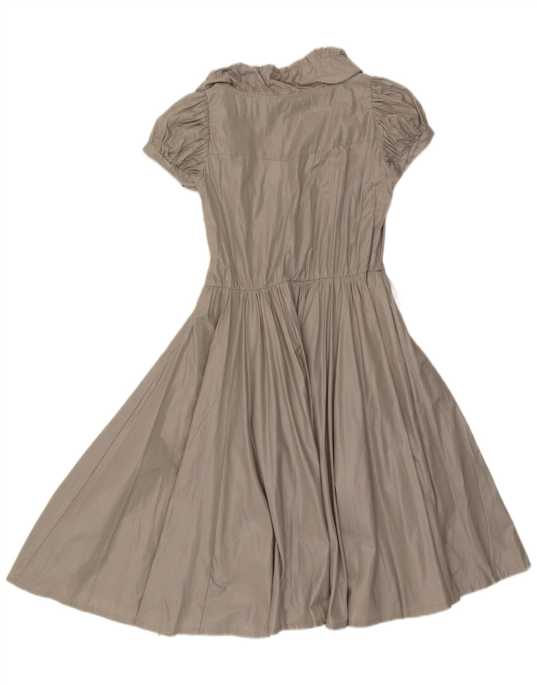 Zara Mujer Vestido Acampanado UK 42 Poliéster Gris Medio