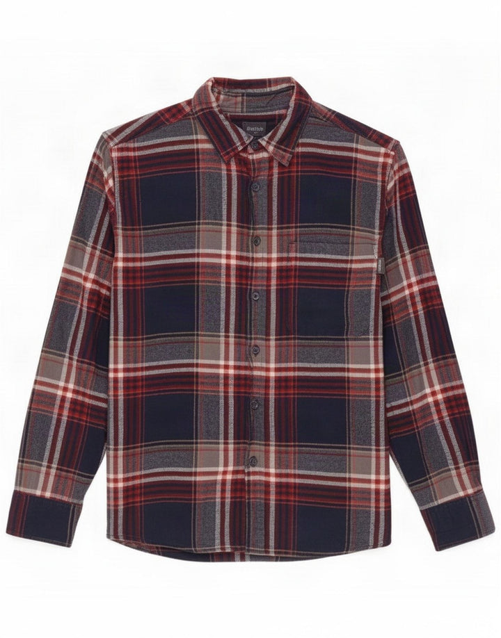 Eddie Bauer Camisa de franela para hombre Algodón a cuadros azul marino mediano