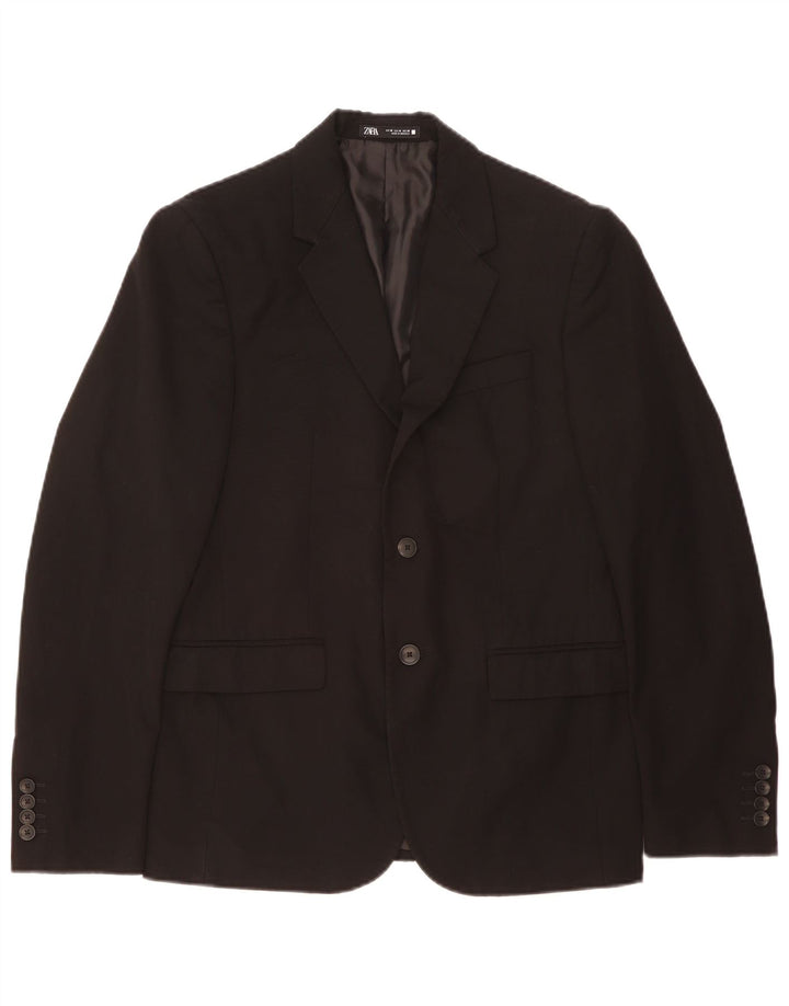 Zara Chaqueta tipo blazer de 2 botones para hombre EU 50 Mediano Negro Poliéster