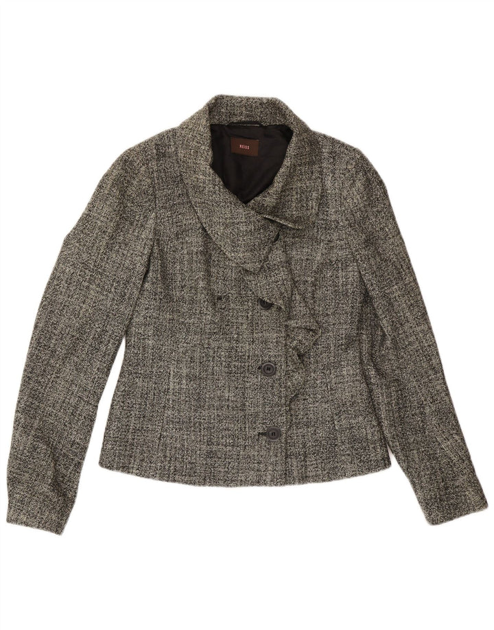 Chaqueta tipo blazer de 4 botones para mujer Reiss UK 10 Small Grey Wool