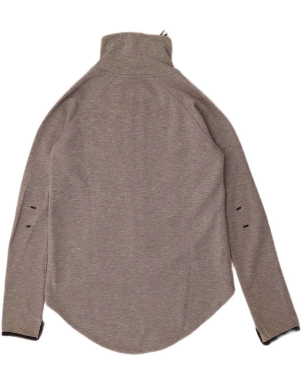NIKE Womens Tracksuit Top Jacket UK 10 Small Grey Cotton