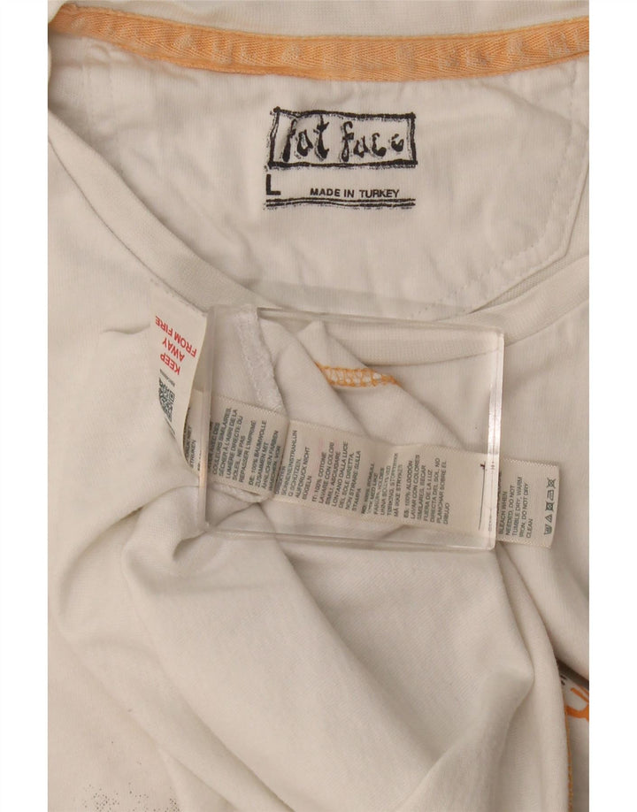 Camiseta gráfica para hombre Fat Face Top grande de algodón blanco