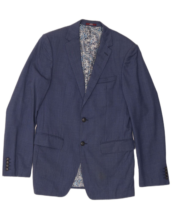 Marks & Spencer Chaqueta tipo blazer de 2 botones para hombre UK 38 Lana azul mediana