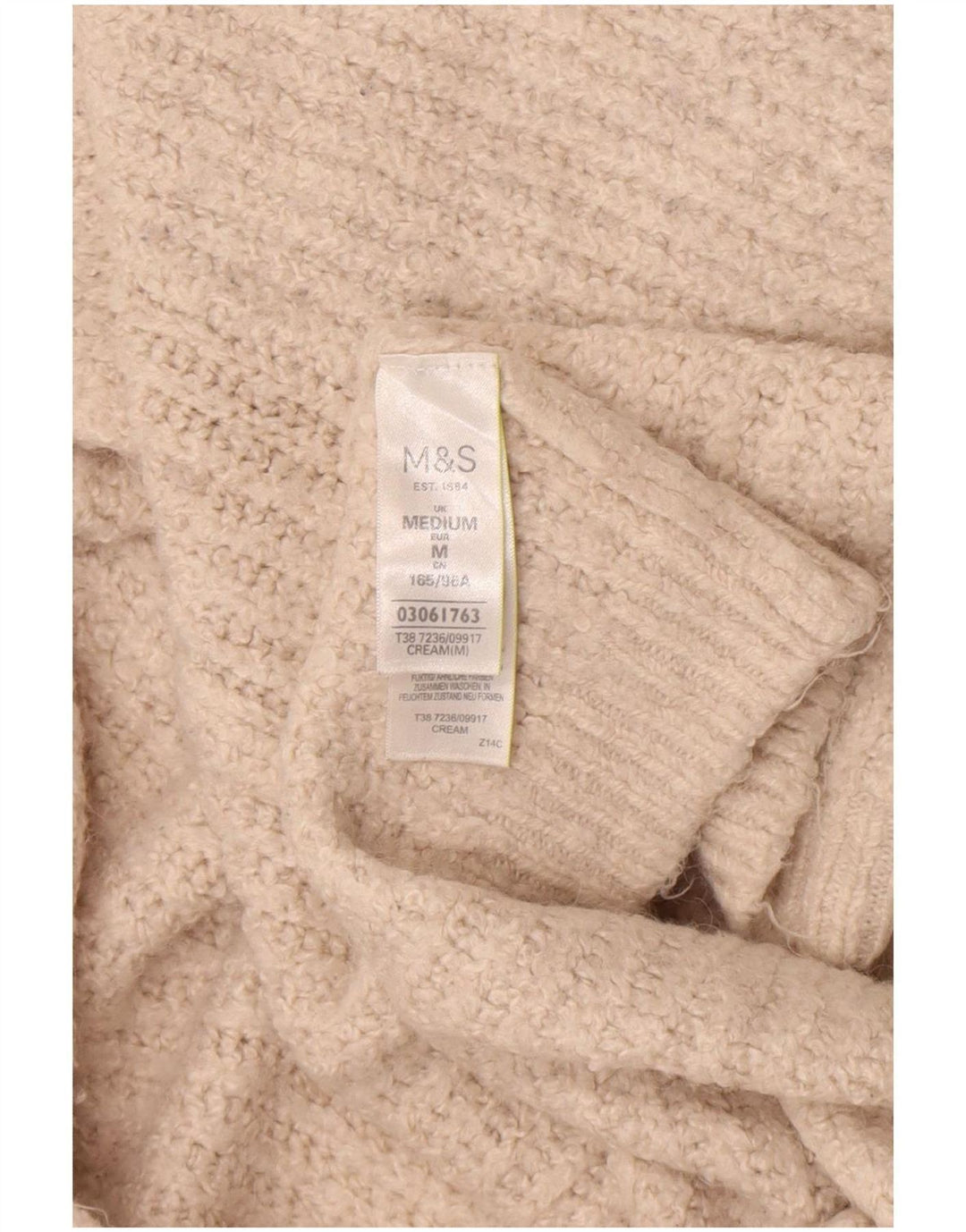 Marks & Spencer Suéter Cárdigan Largo para Mujer UK 12 Medium Off White