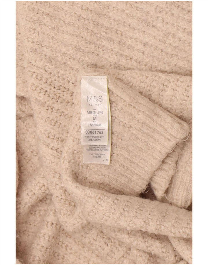 Marks & Spencer Suéter Cárdigan Largo para Mujer UK 12 Medium Off White