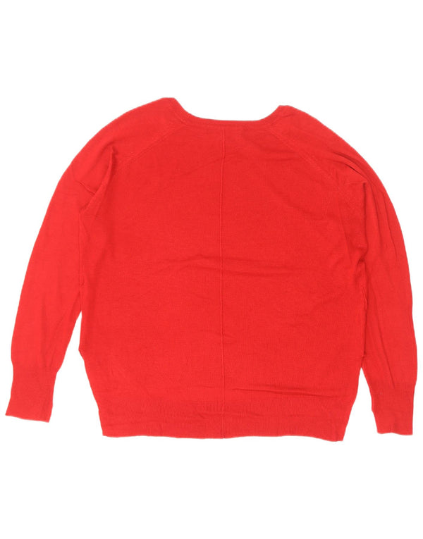 Zara - Jersey extragrande con cuello barco para mujer, talla 10, color rojo