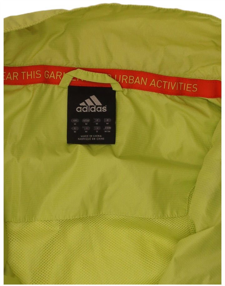 ADIDAS Mens Tracksuit Top Jacket Medium Yellow Nylon