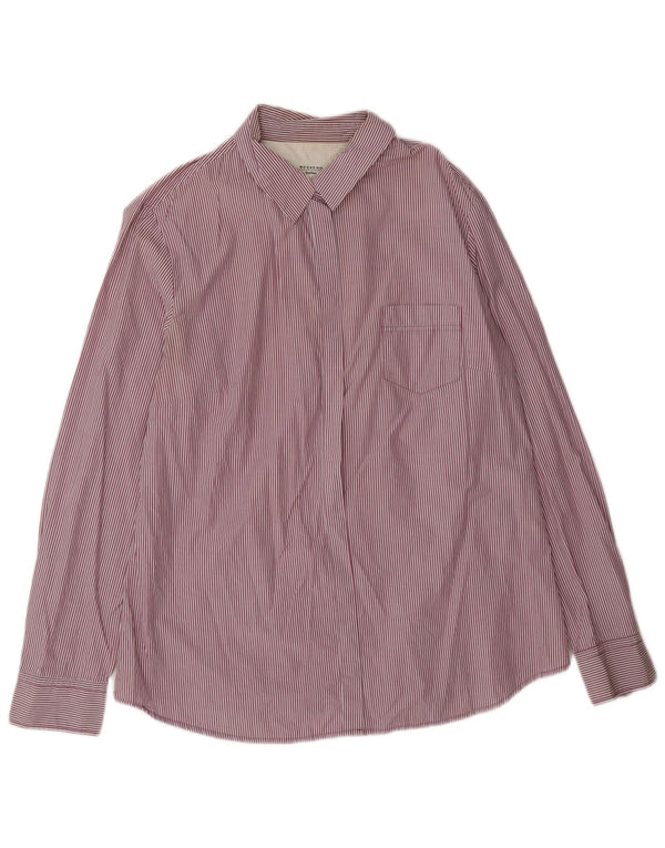 Max Mara Camisa de fin de semana para mujer UK 46 Large Pink Pinstripe