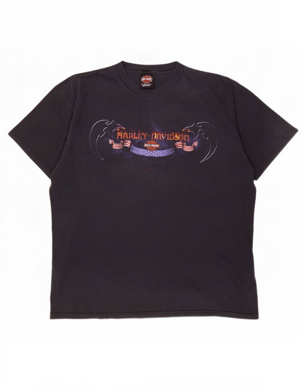 Harley Davidson Mens Las Vegas Graphic Camiseta Top XL Algodón Negro