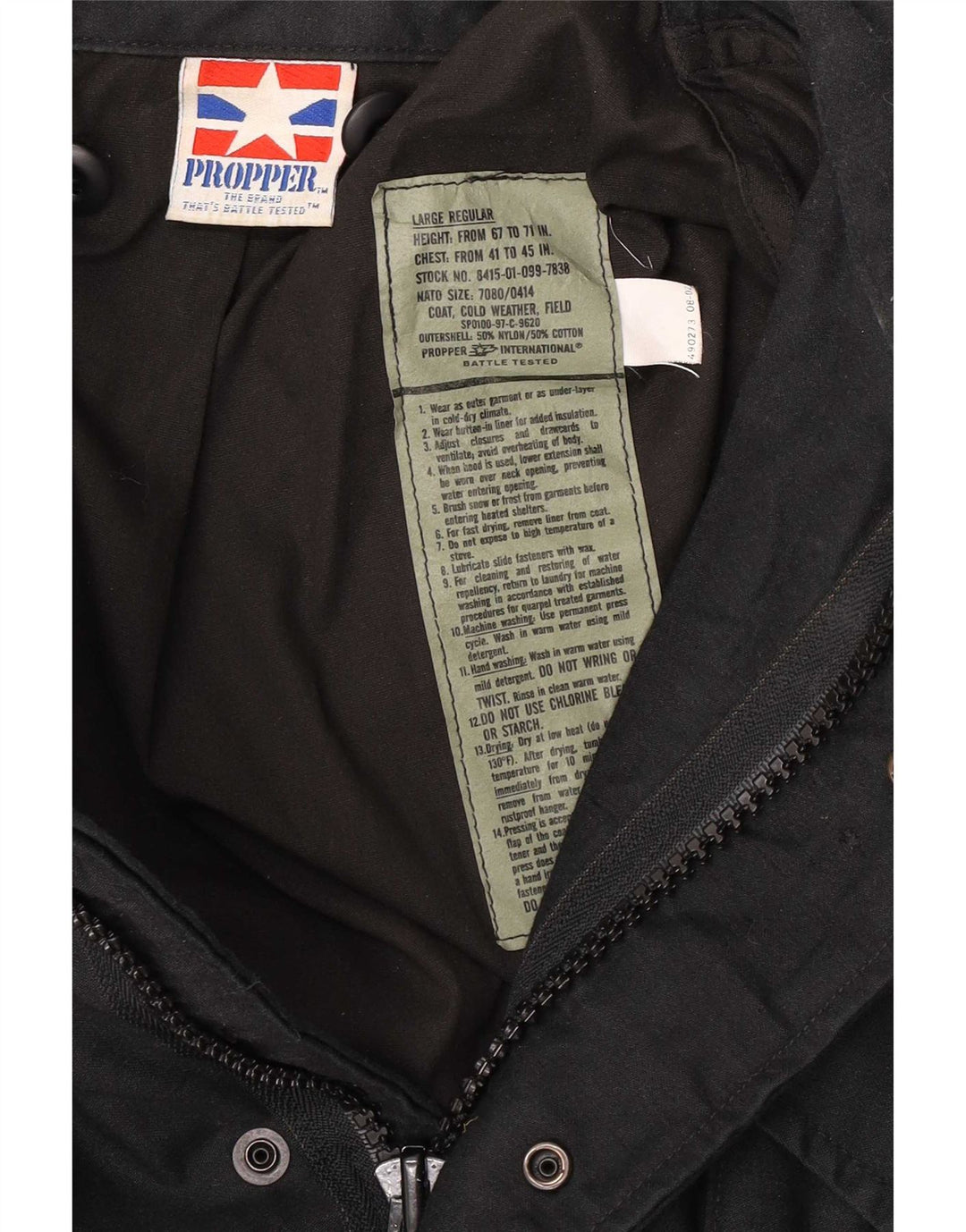 Propper Chaqueta militar para hombre UK 40 Large Nylon negro