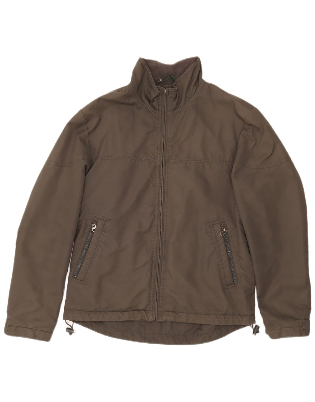 Zara Mens Bomber Jacket UK 40 Large Caqui Nylon