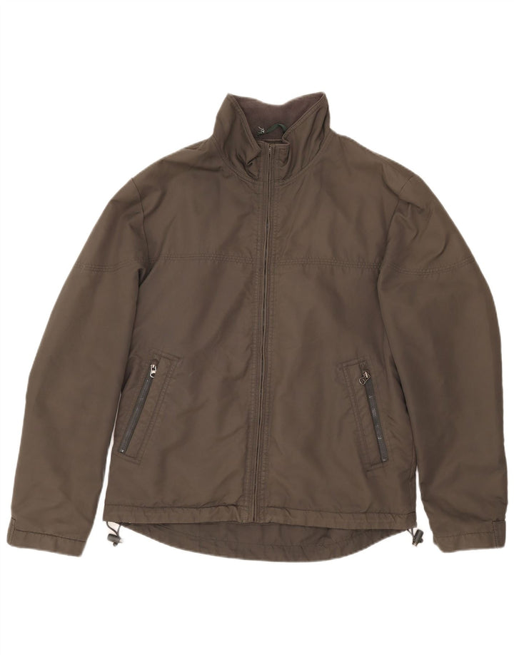 Zara Mens Bomber Jacket UK 40 Large Caqui Nylon