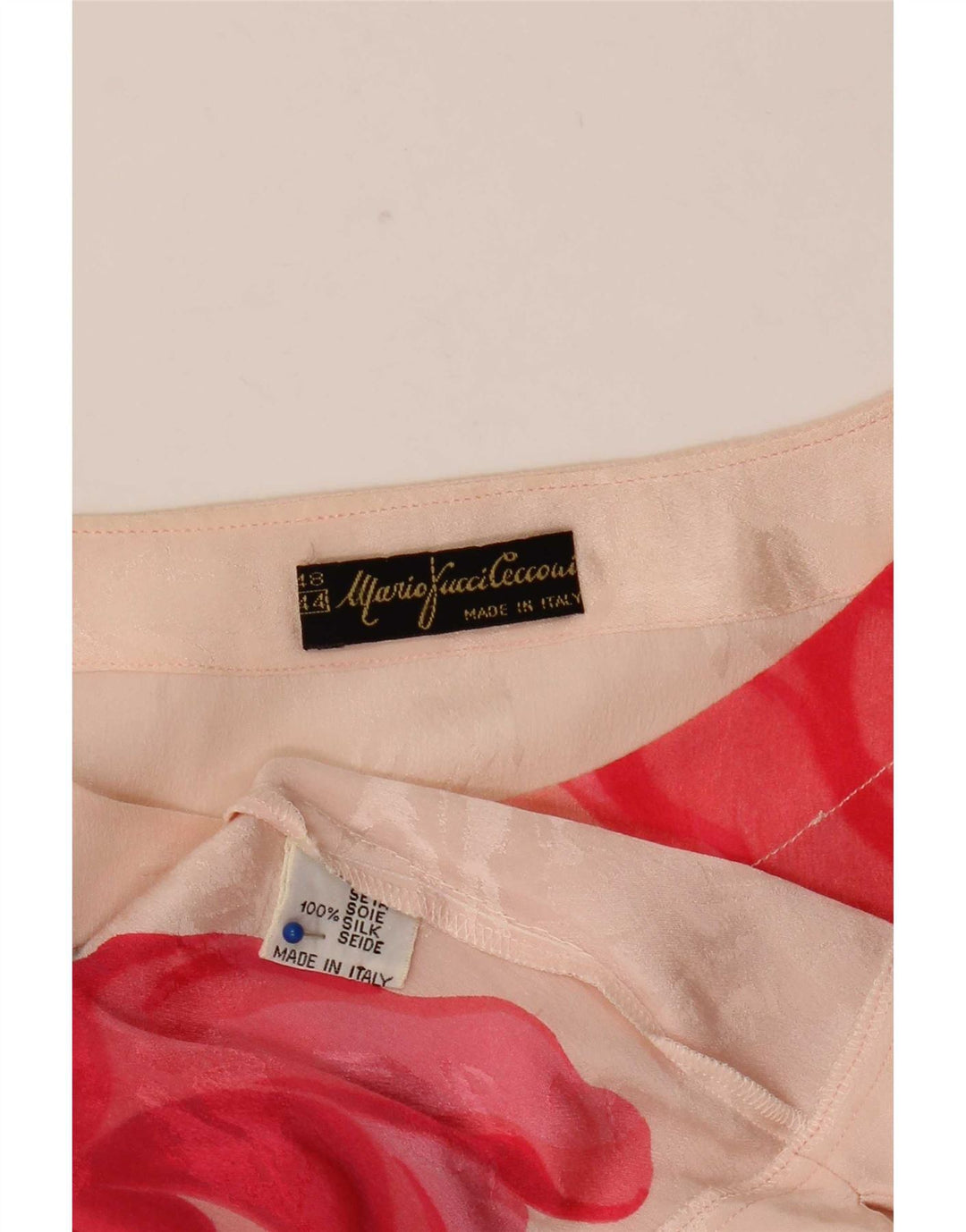 Mario Pucci Cecconi Blusa transparente para mujer IT 44 Floral rosa medio