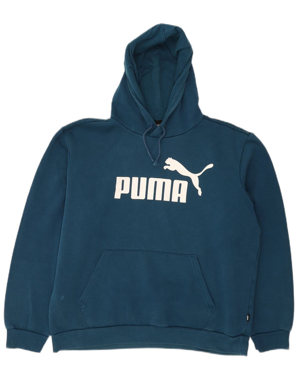 Puma Hombre Sudadera Con Capucha Gráfica Jersey Grande De Algodón Azul