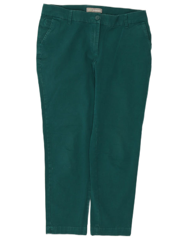 Marks & Spencer Pantalones Cortos Rectos para Mujer UK 12 Medium W32 L25 Verde