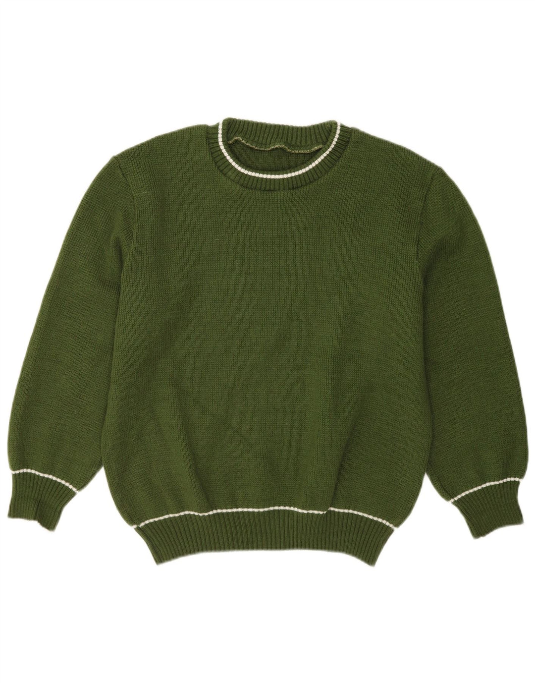 VINTAGE Jersey de cuello redondo para hombre verde medio