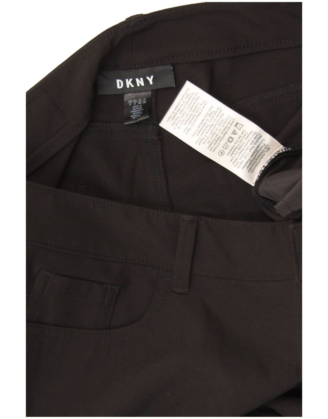 DKNY Pantalones casuales ajustados para mujer US 6 mediano W30 L29 nailon negro