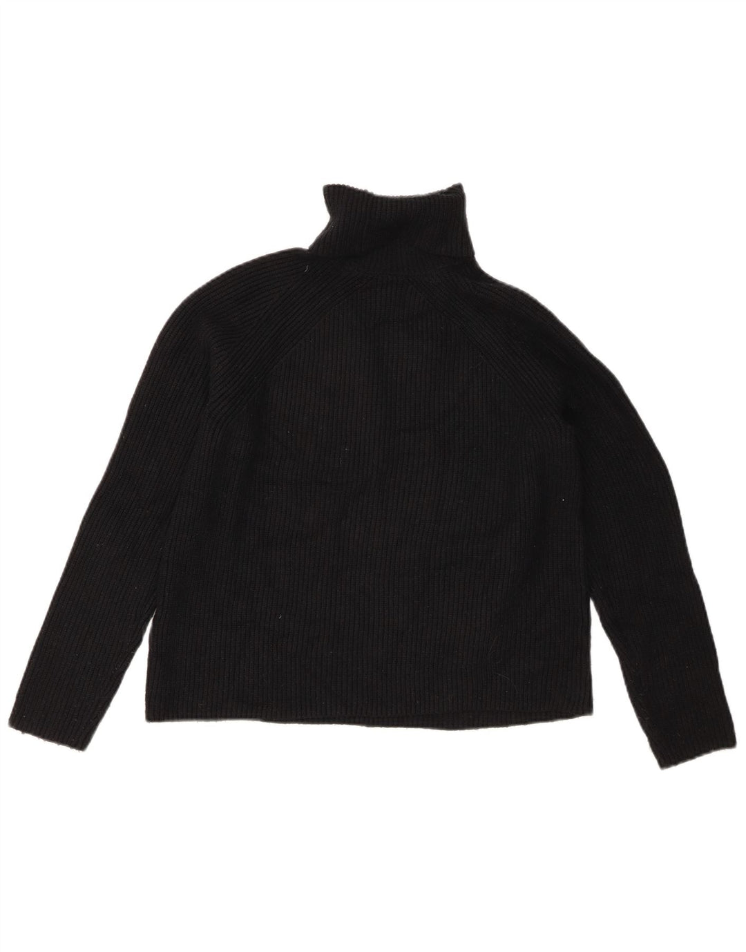 Marks & Spencer Suéter tipo jersey con cuello vuelto para mujer UK 10 Small Viscosa negra