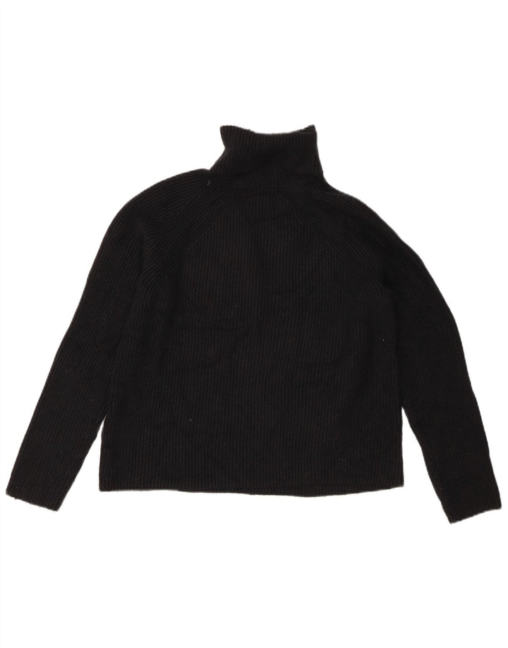 Marks & Spencer Suéter tipo jersey con cuello vuelto para mujer UK 10 Small Viscosa negra