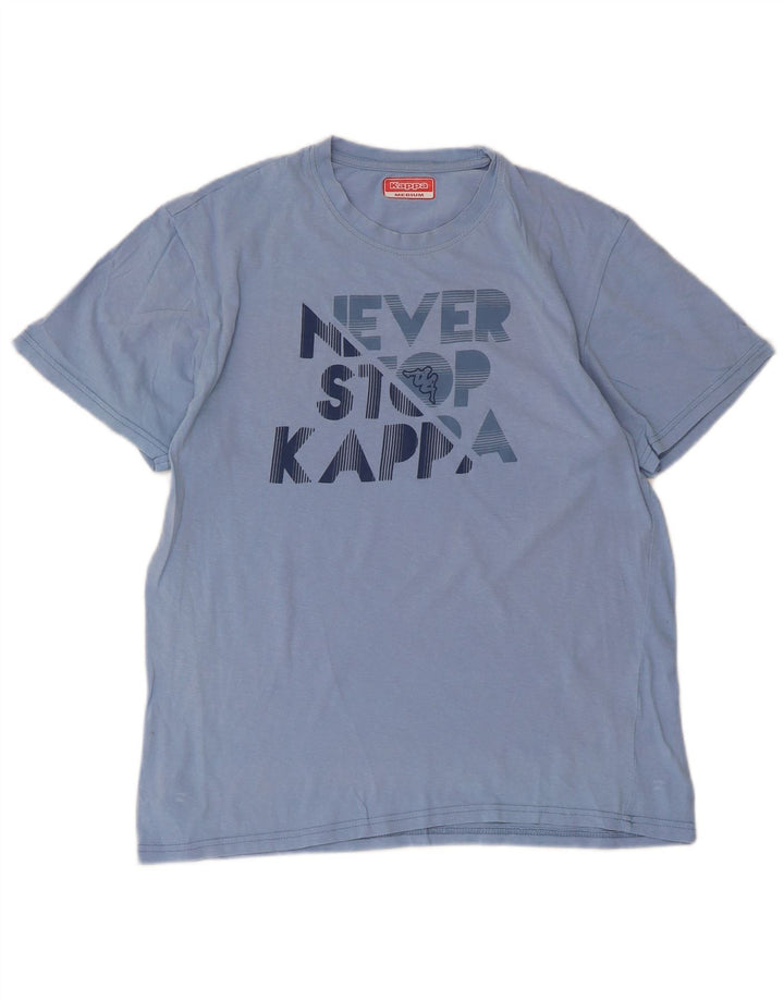 Kappa Camiseta gráfica para mujer Top UK 44 Azul medio