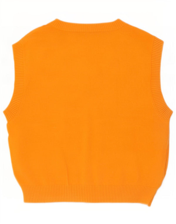 Zara Mujer Chaleco Tank Top UK 40 Medio Naranja Viscosa