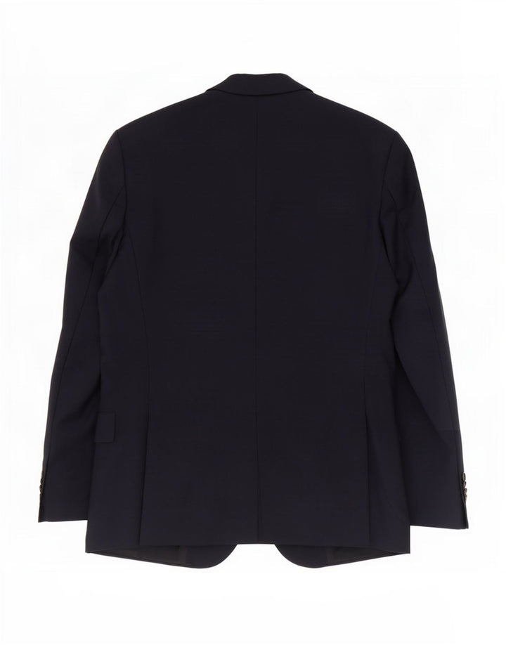 Hugo Boss Chaqueta tipo blazer de 2 botones para hombre EU 46 Small Lana virgen azul marino