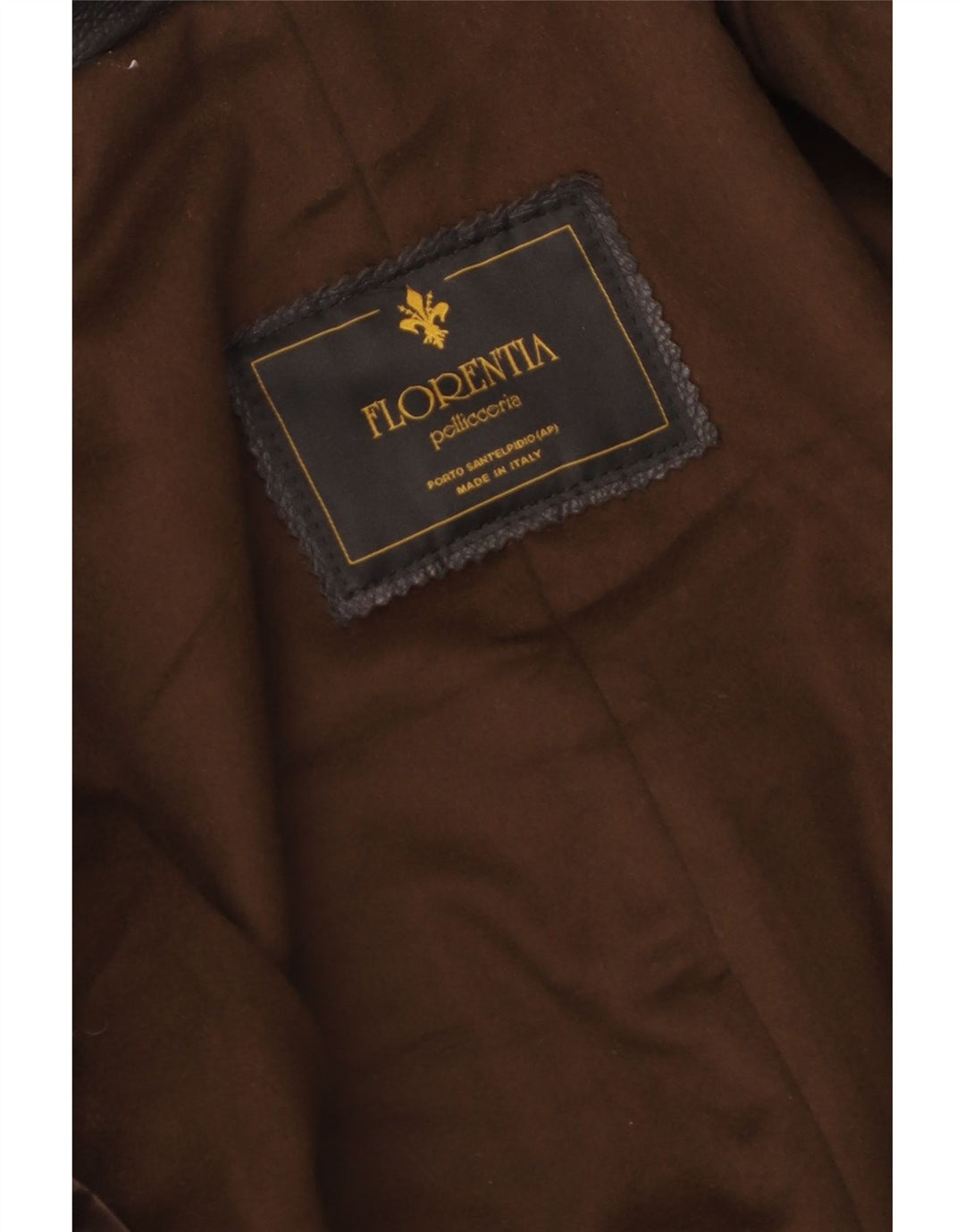 FLORENTIA Abrigo de cuero para hombre ES 38 Marrón medio