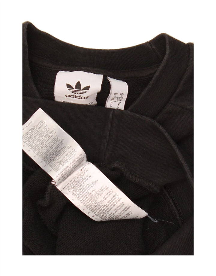 ADIDAS Mens Graphic Sweatshirt Jumper Small Black Cotton Vintage Adidas and Second-Hand Adidas from Messina Hembry 