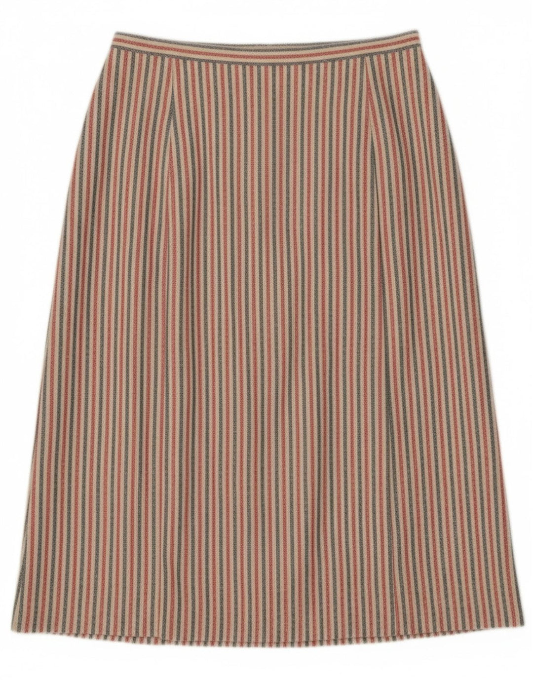 Falda midi vintage para mujer W27 pequeña rayas multicolores