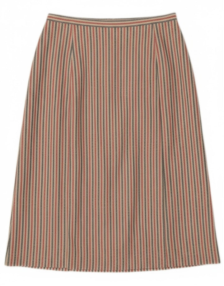 Falda midi vintage para mujer W27 pequeña rayas multicolores