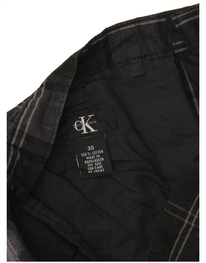 CALVIN KLEIN Pantalones cortos chinos para hombre W30 Medium Black Check Cotton