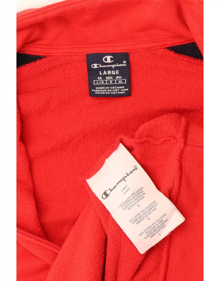 Champion Chaqueta Top De Chándal Para Hombre Poliéster Color Block Rojo Grande