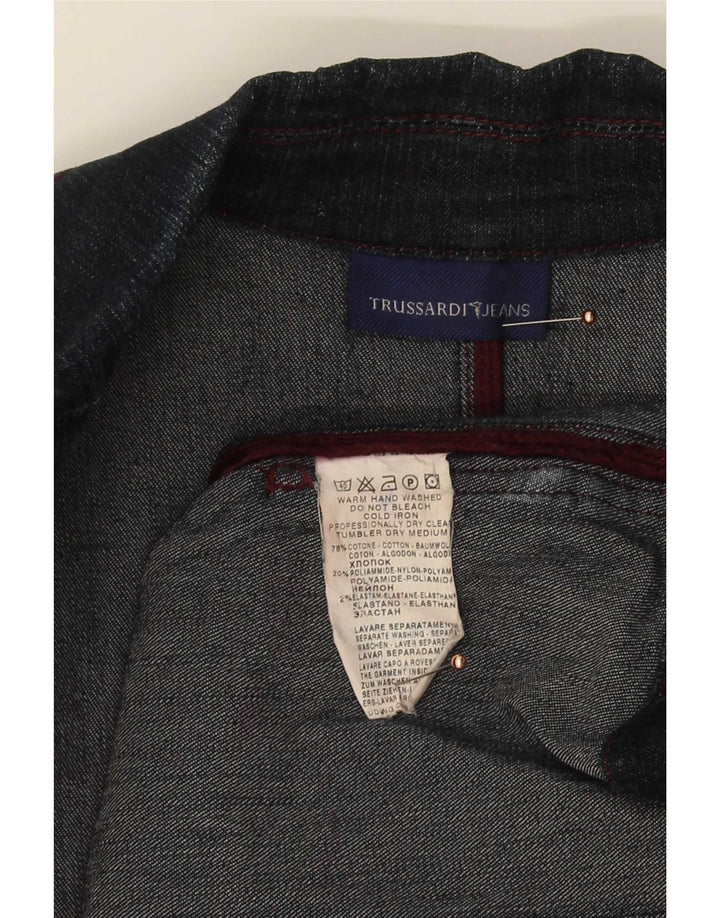 Trussardi Jeans Chaqueta Blazer Vaquera De 3 Botones para Mujer IT 46 Large Azul Marino