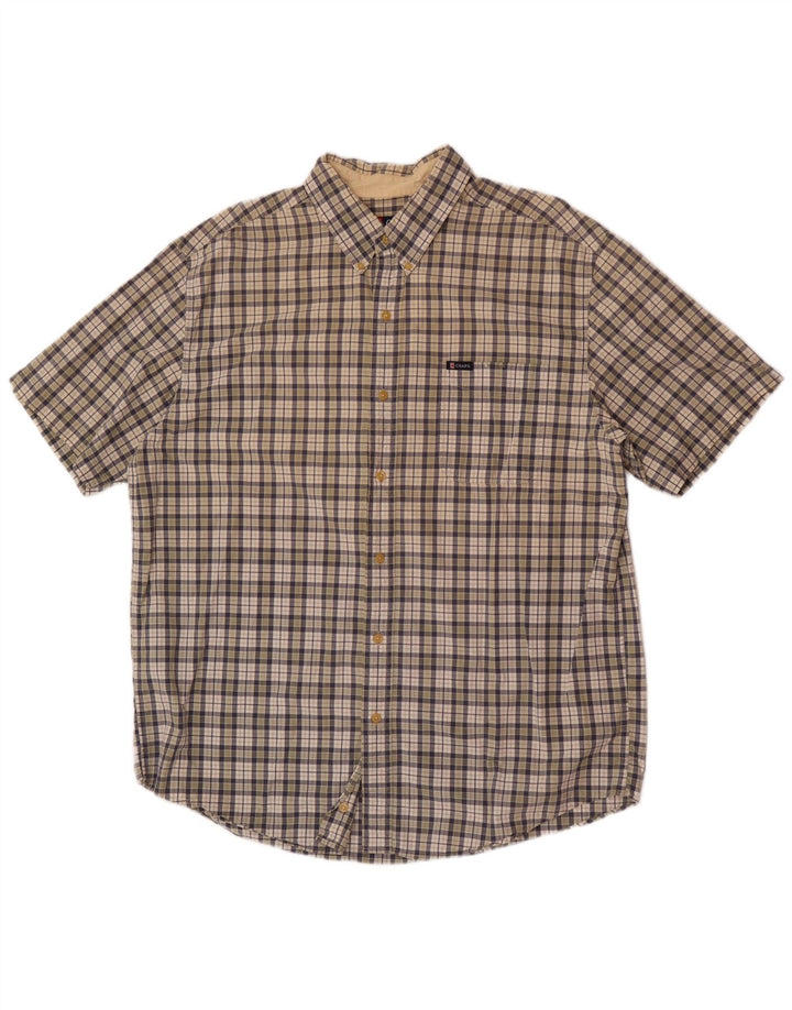 Chaps Hombre Manga Corta Regular Fit Camisa XL Algodón A Cuadros Multicolor