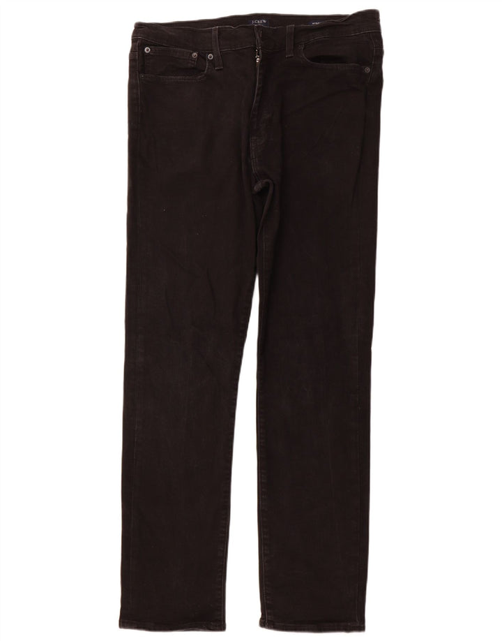 J. CREW Vaqueros rectos flexibles para hombre W34 L32 Algodón negro