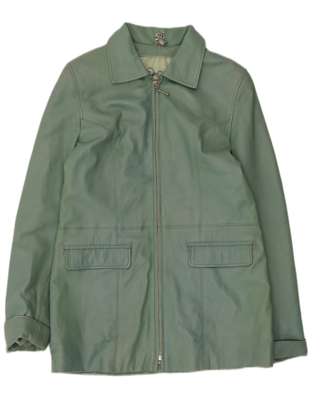BIKO Chaqueta de cuero para mujer EU 40 Cuero verde medio